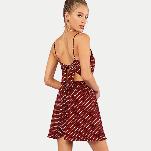 Twist Front Knot Back Cami Dress